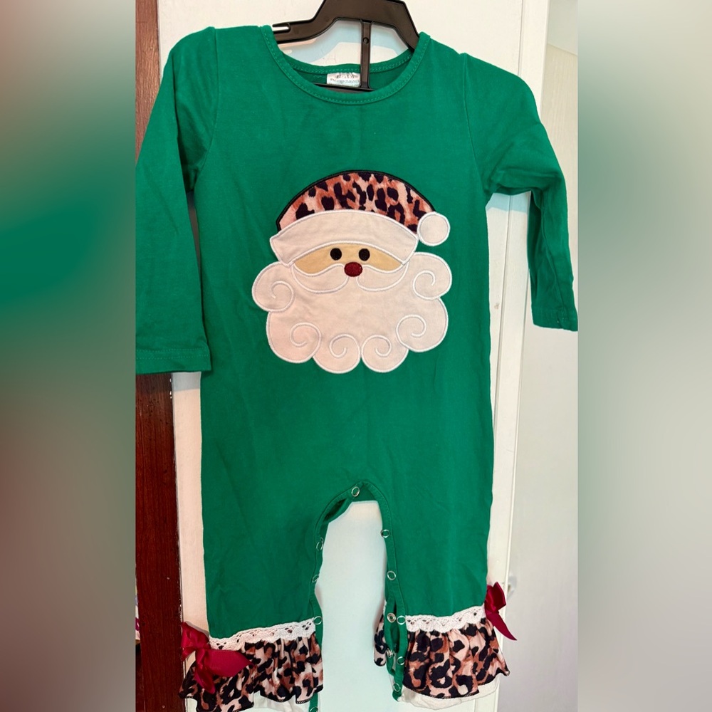 Festive Green Santa Romper